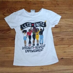 Popular Sports Girls' White Graphic T-Shirt Sz 10/12